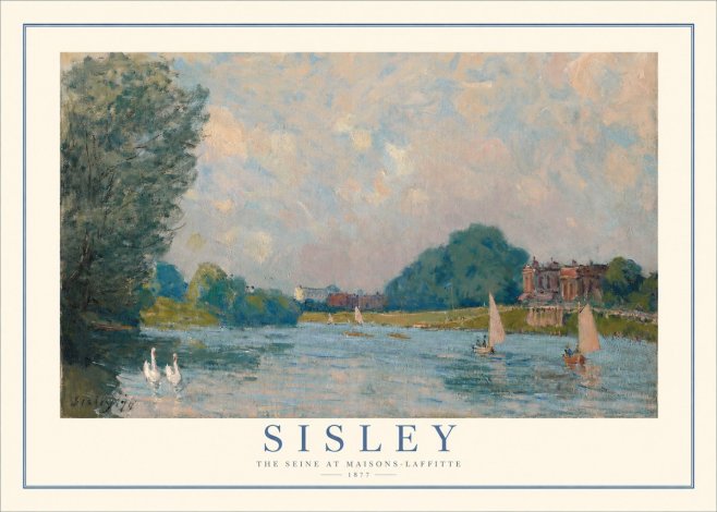 Sisley The River – Afternoon, 1877 No2 - Plakat