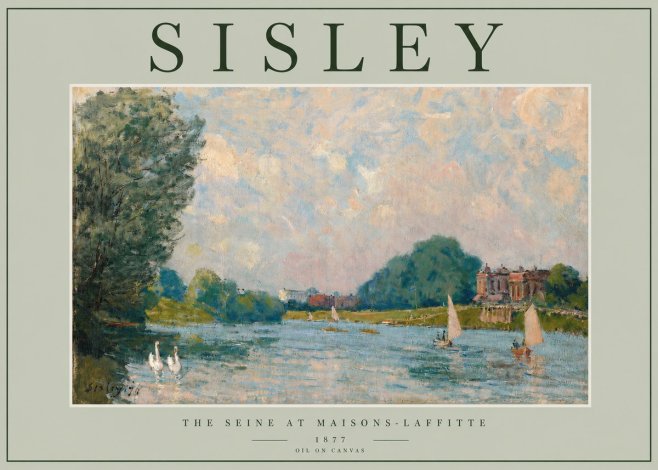 Sisley The River – Afternoon, 1877 No4 - Plakat