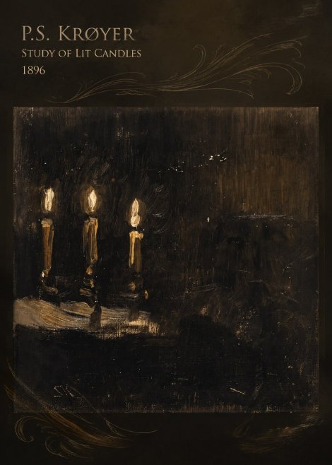 P.S. Krøyer Study of Lit Candles No5 - Plakat
