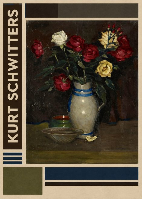 Kurt Schwitters Still Life with Roses No2 - Plakat