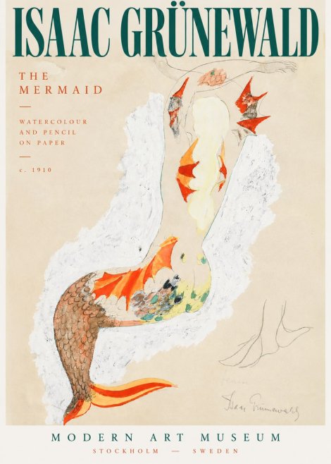 Isaac Grünewald The Mermaid No3 - Plakat