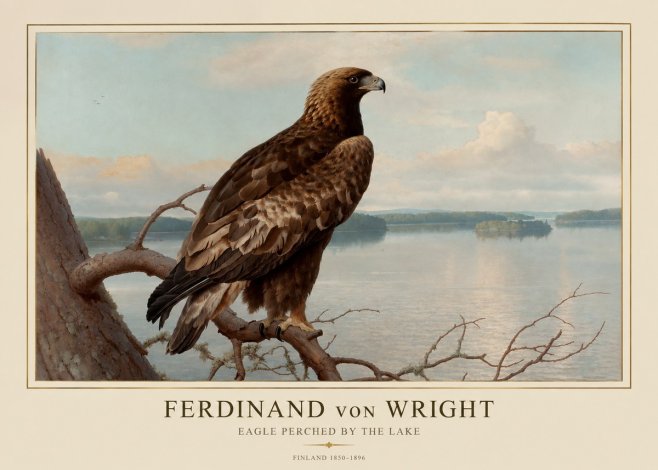 Ferdinand von Wright Eagle Perched by the Lake No1 - Plakat