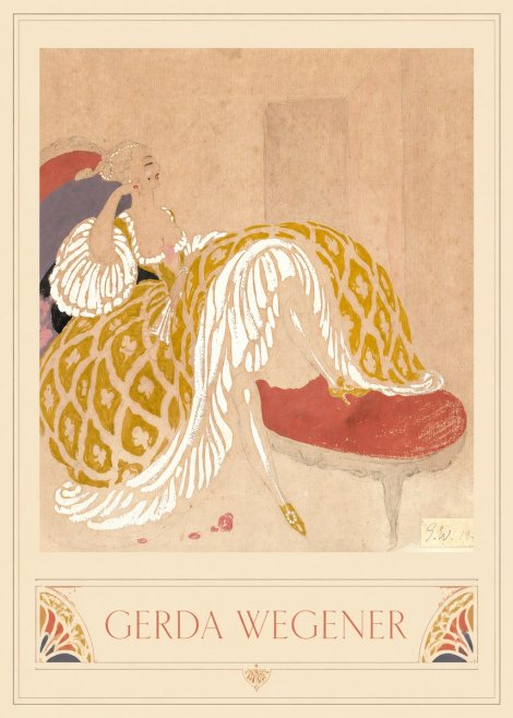 Gerda Wegener Woman in Yellow Dress No4 - Plakat