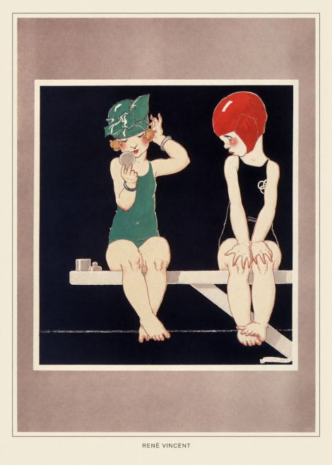 René Vincent At the Poolside No4 - Plakat
