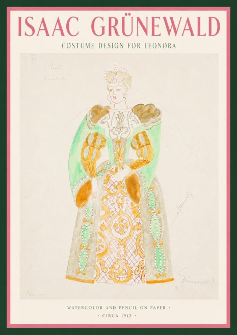 Isaac Grünewald Costume Design for Leonora No3 - Plakat