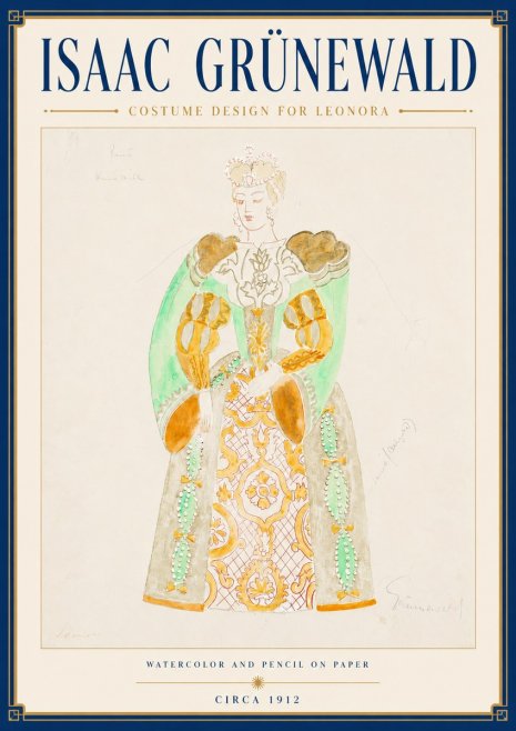 Isaac Grünewald Costume Design for Leonora No4 - Plakat