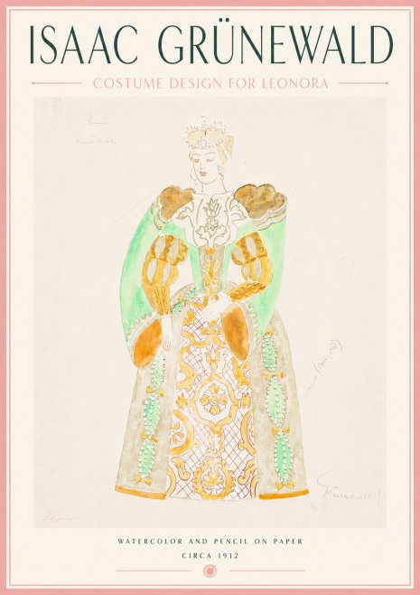 Isaac Grünewald Costume Design for Leonora No5 - Plakat