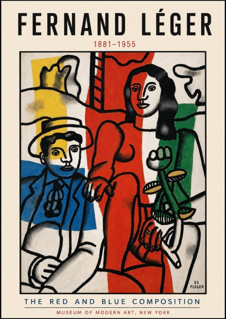 Fernand Léger The Red and Blue Composition No4 - Plakat