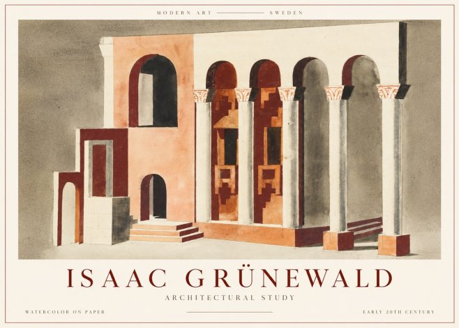 Isaac Grünewald Architectural Study I No2 - Plakat