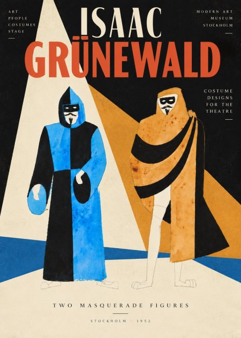 Isaac Grünewald Two Masquerade Figures - Costume Sketch No5 - Plakat