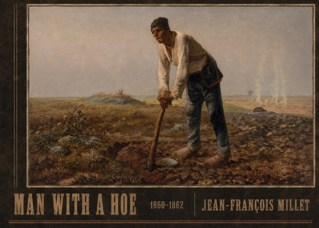 Jean-François Millet Man with a Hoe No3 - Plakat
