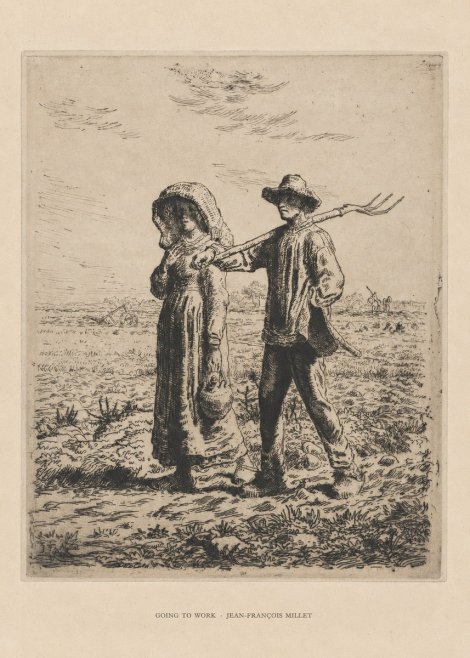 Jean-François Millet Going to Work No6 - Plakat