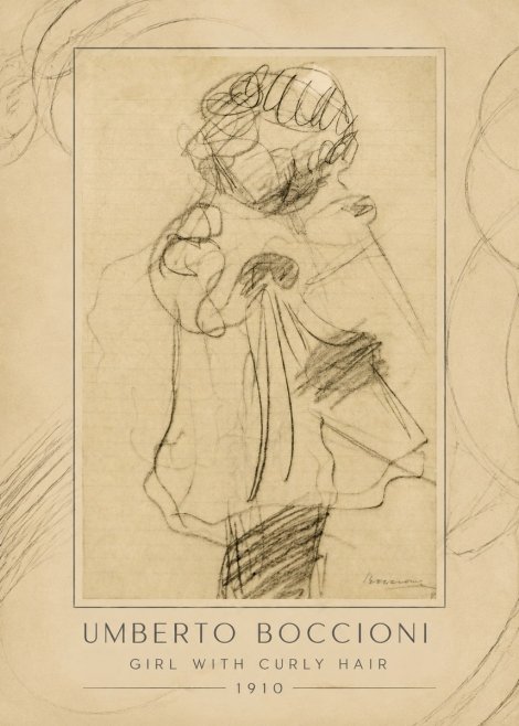 Umberto Boccioni Girl with Curly Hair No1 - Plakat