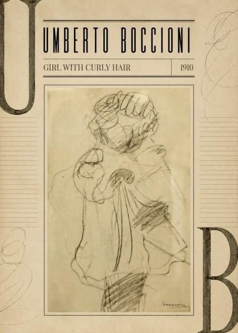 Umberto Boccioni Girl with Curly Hair No3 - Plakat
