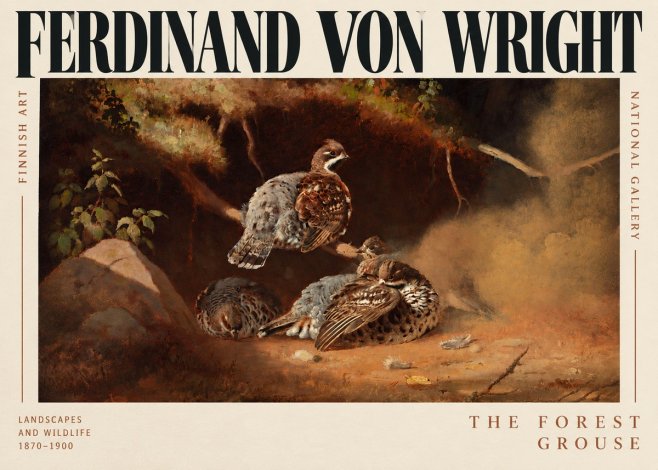 Ferdinand von Wright Grouse in a Forest Hollow No3 - Plakat