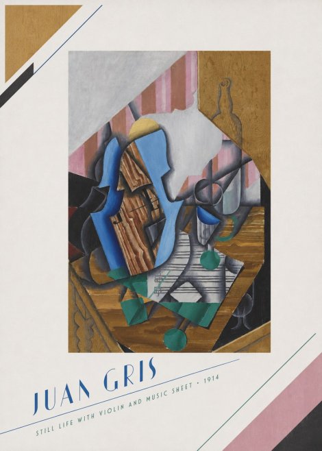 Juan Gris Still Life with Violin and Music Sheet No5 - Plakat