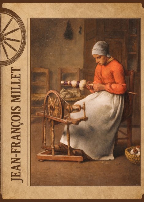 Jean-François Millet Woman Spinning No3 - Plakat