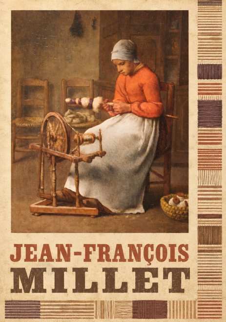 Jean-François Millet Woman Spinning No6 - Plakat