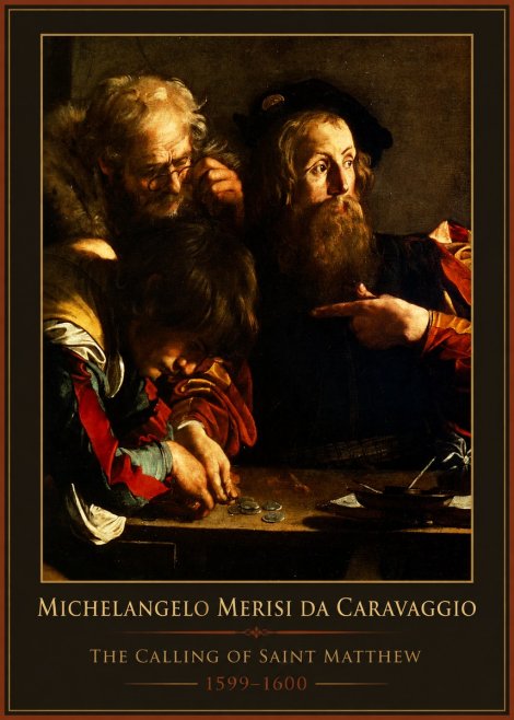 Michelangelo Merisi da Caravaggio The Calling of Saint Matthew II No1 - Plakat