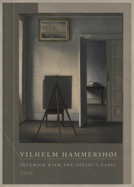 Vilhelm Hammershøi Interior with the Artist's Easel II No2 - Plakat