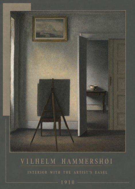 Vilhelm Hammershøi Interior with the Artist's Easel II No4 - Plakat