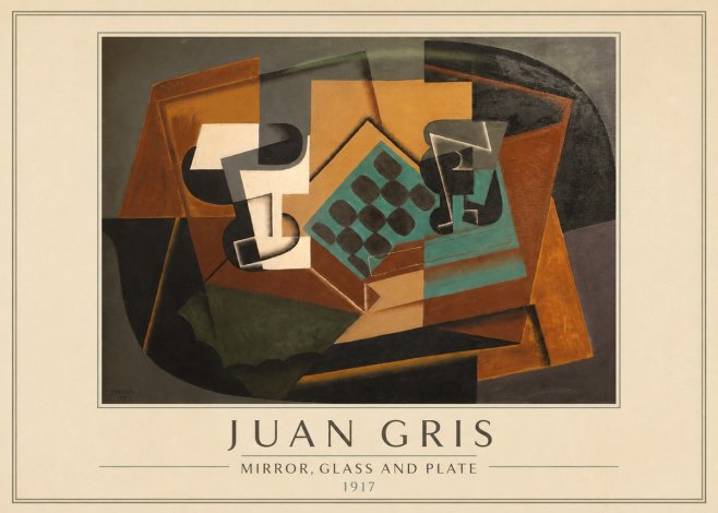 Juan Gris Mirror, Glass and Plate No2 - Plakat