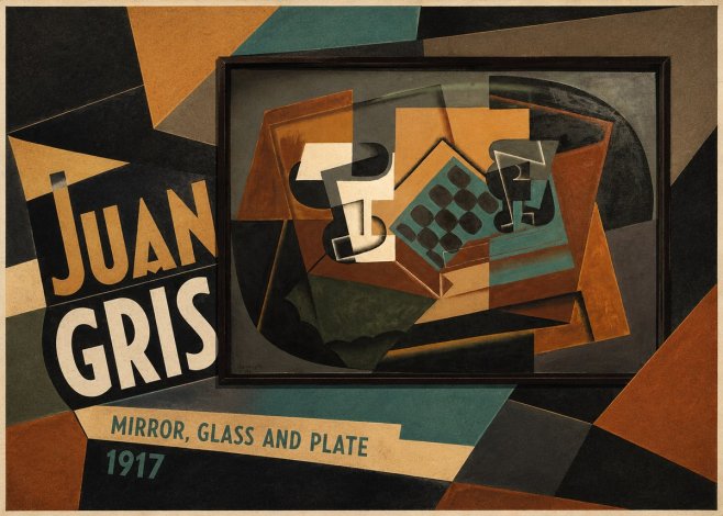 Juan Gris Mirror, Glass and Plate No3 - Plakat