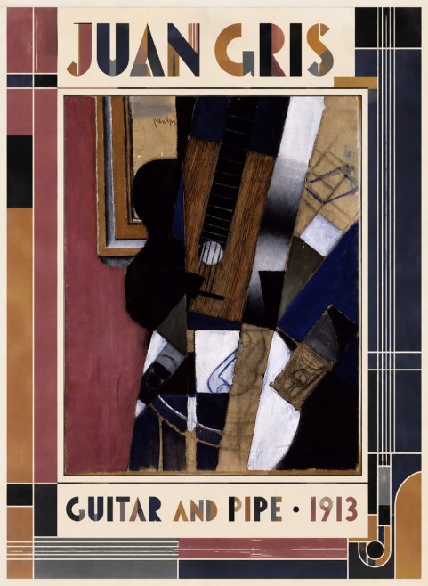 Juan Gris Guitar and Pipe II No5 - Plakat