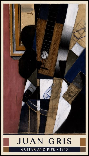 Juan Gris Guitar and Pipe II No6 - Plakat