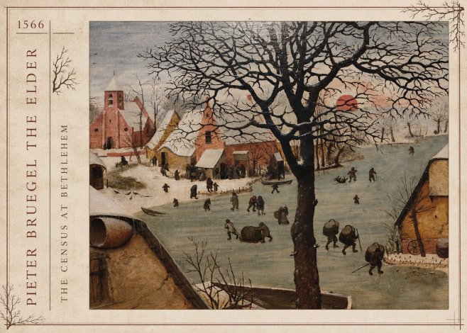 Pieter Bruegel The Census at Bethlehem V No2 - Plakat