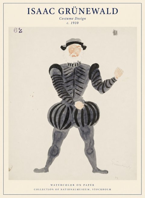 Isaac Grünewald Costume Design C. 1910 No1 - Plakat
