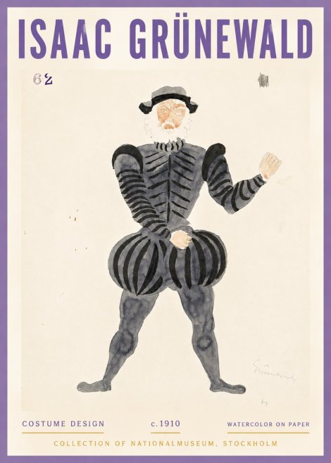 Isaac Grünewald Costume Design C. 1910 No4 - Plakat