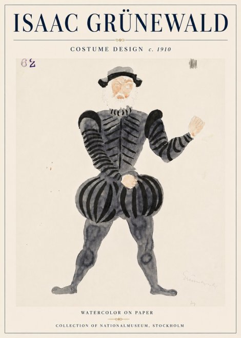 Isaac Grünewald Costume Design C. 1910 No6 - Plakat