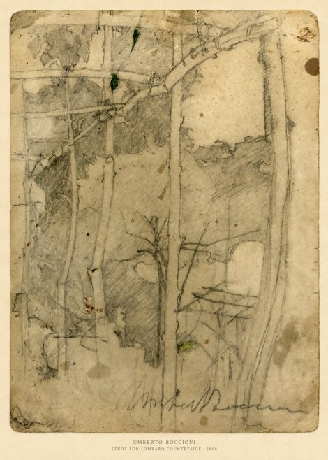 Umberto Boccioni Study for Lombard Countryside No6 - Plakat