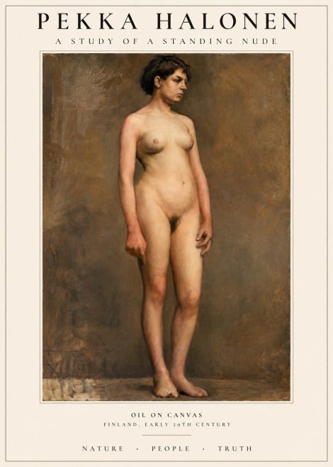 Pekka Halonen A Study of a Standing Nude No1 - Plakat