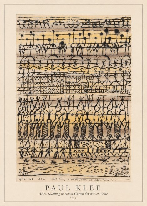 Paul Klee Ara. Kühlung in Einem Garten Der Heissen Zone No4 - Plakat