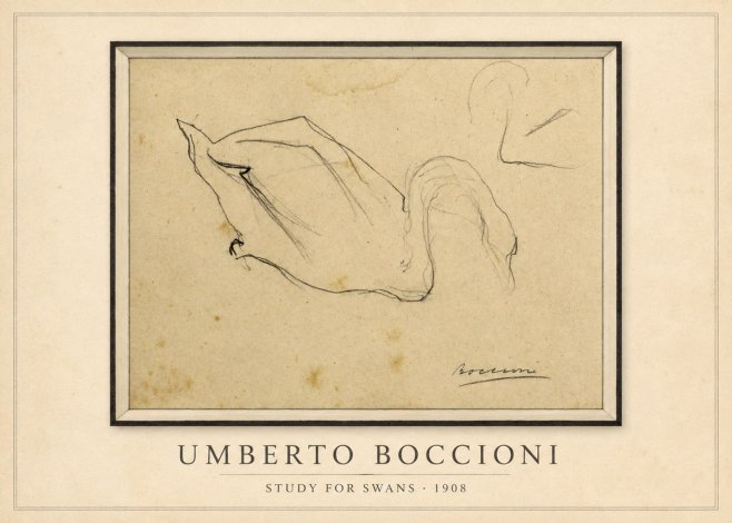 Umberto Boccioni Study for Swans No1 - Plakat
