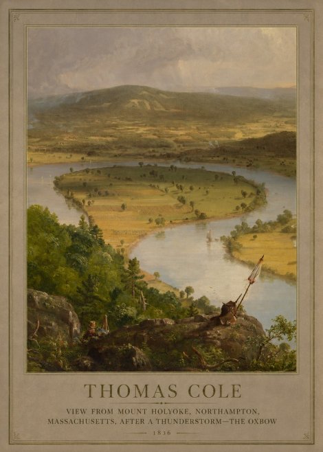 Thomas Cole View from Mount Holyoke, Northampton, Massachusetts, After a Thunderstorm—the Oxbow III No2 - Plakat