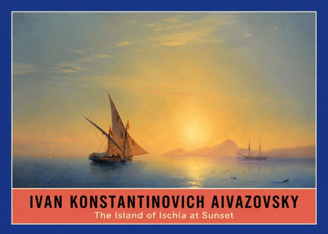 Ivan Konstantinovich Aivazovsky The Island of Ischia at Sunset No5 - Plakat