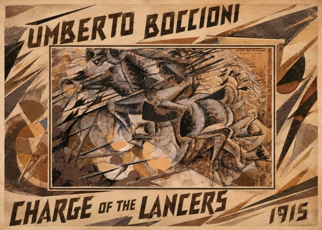Umberto Boccioni Charge of the Lancers No1 - Plakat