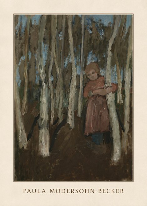 Paula Modersohn-Becker Girl in a Birch Forest No3 - Plakat