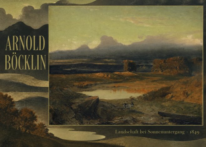 Arnold Böcklin Landschaft Bei Sonnenuntergang No6 - Plakat