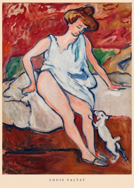 Louis Valtat Woman with a Dog No5 - Plakat