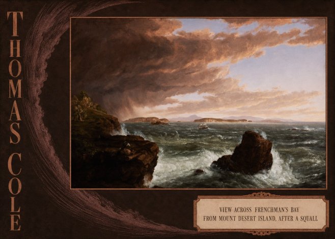 Thomas Cole View Across Frenchman's Bay from Mount Desert Island, After a Squall II No4 - Plakat