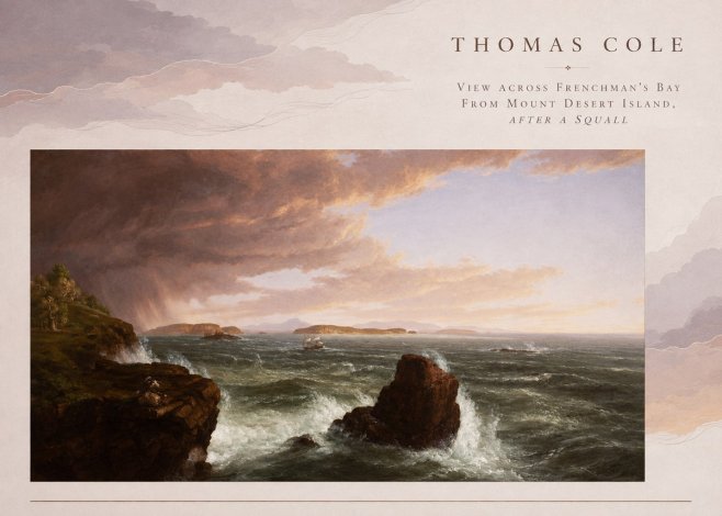Thomas Cole View Across Frenchman's Bay from Mount Desert Island, After a Squall II No5 - Plakat