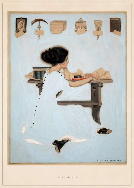 Coles Phillips Thinking of Him No4 - Plakat