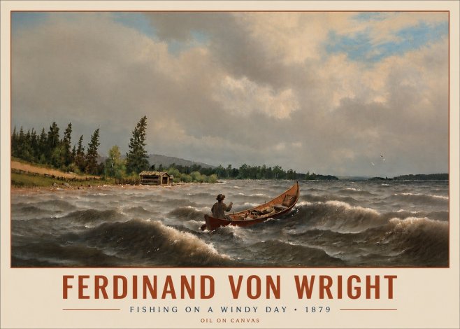 Ferdinand von Wright Fishing on a Windy Day No5 - Plakat