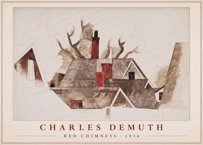 Charles Demuth Red Chimneys No1 - Plakat
