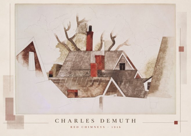 Charles Demuth Red Chimneys No5 - Plakat