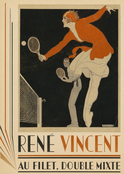 René Vincent Au Filet, Double Mixte No4 - Plakat
